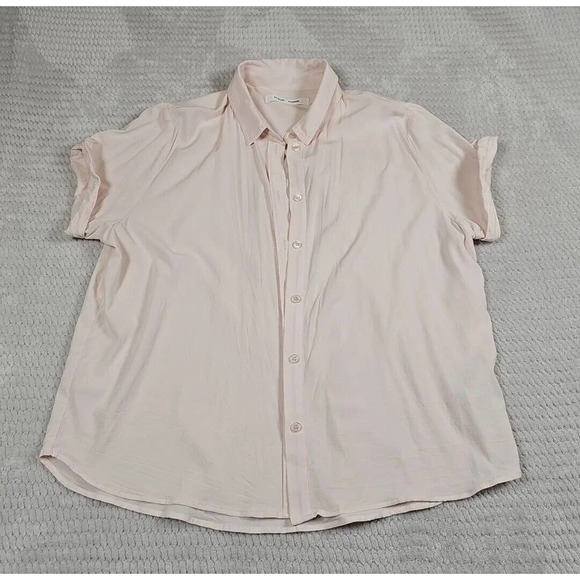 Samsoe Samsoe Shirt Womens Medium Majan Short Sleeve Shirt Crystal Pink - Picture 1 of 7